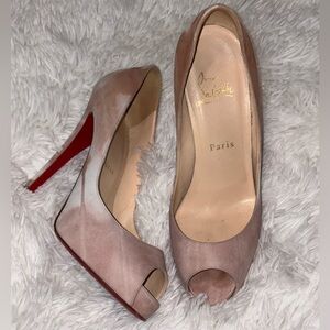 Christian Louboutin Very Prive 120 Calf Woodstock - Nude Earth